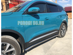 Защита штатного порога труба d60 для Chery Tiggo 7 Pro 2021-