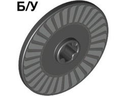 ! Б/У - Technic, Disk 3 x 3 with Silver and Light Bluish Gray Fan Pattern, Black (2958pb081 / 6306819) - Б/У