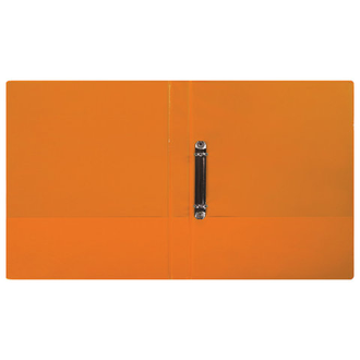 Папка на 2 кольцах BRAUBERG, картон/ПВХ, 35 мм, оранжевая, до 180 листов (удвоенный срок службы), 228386