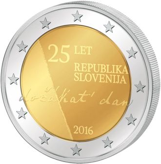 2 евро 25-летие независимости Словении, 2016 год