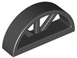 Window 1 x 4 x 1 2/3 with Spoked Rounded Top, Black (20309 / 6177083)