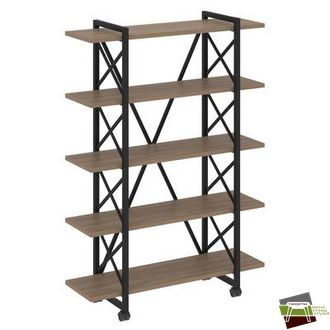 Loft Стеллаж на колесных опорах-5 полок VR.L-MST.K-5.8V Дуб Аризона/Металл Черный 1200*400*1704