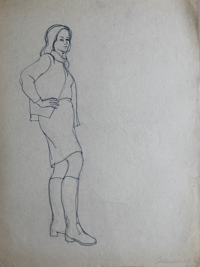 "Атрибуты художника" бумага карандаш Сметанкин Борис 1968 год