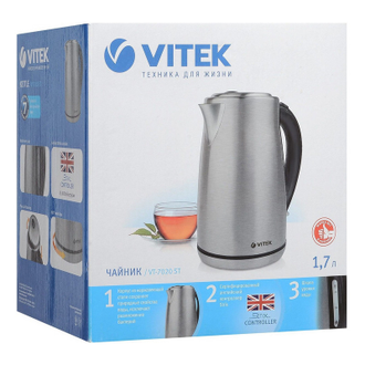 Чайник Vitek VT-7020(ST), 1,7л, нерж. сталь