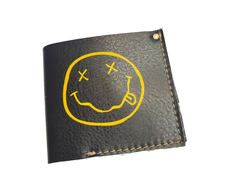 Портмоне мини-бифолд с принтом "Нирвана - смайлик"