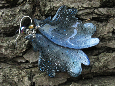 Волшебные серьги "Крылышки Королевы" (длина - 6,8 см)