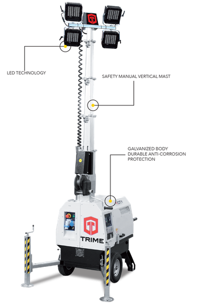 Мобильная мачта освещения TRIME X-CITY 4X160W LED (5,5м) светодиодная