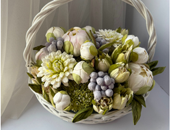 корзины с цветами из зефира