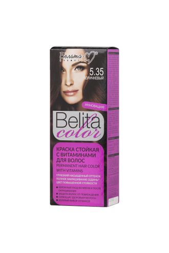Краска стойкая с витаминами для волос серии "Belita сolor" № 5.35 Коричневый