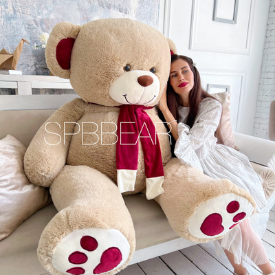 Гигантский плюшевый медведь 200 см кремовый Кельвин