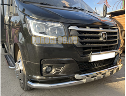 Защита переднего бампера с перемычками с подгибами d60 для ГАЗель Next NN 2021-