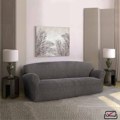 Чехол на 4х местный диван Сиена Венера Серый. Коллекция Хлопок. ИТАЛИЯ