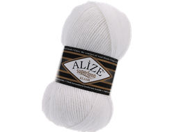 Superlana  Klasik (Alize) пряжа цвет№ 55 белый