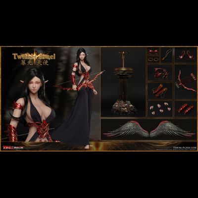 ПРЕДЗАКАЗ - Темная эльфийка-ангел - Коллекционная фигурка 1/6 Twilight Angel (Black) (PL2025-233B) - TBLeague ?ЦЕНА: 25700 РУБ.?