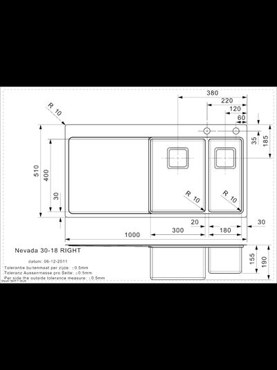 Мойка Reginox Nevada L 30x18 Right brushed