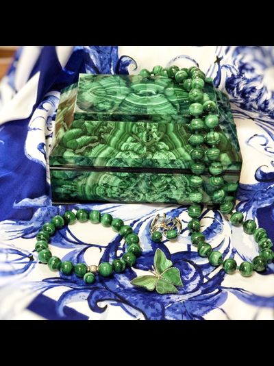 Шкатулки из малахита