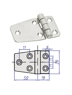 Петля неразъемная 69х39х2 мм