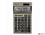 Калькулятор настольный металлический STAFF STF-7712-GOLD (179×107 мм), 12 разрядов, двойное питание, блистер. 250306