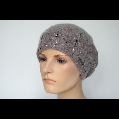 Берет серый с фуксией Vizio 1010 B Италия с украшениями