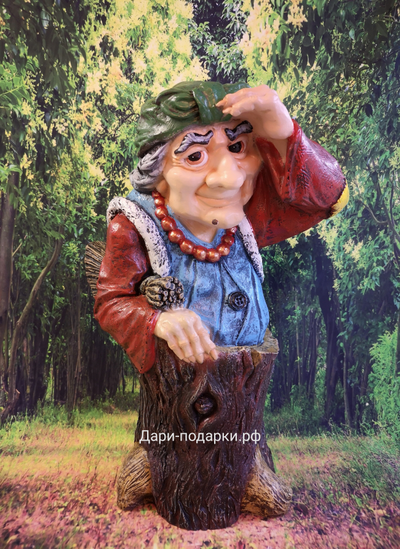БАБА ЯГА Модница с бусами 58*26*25см  5кг  полистоун Россия 4549/012310*