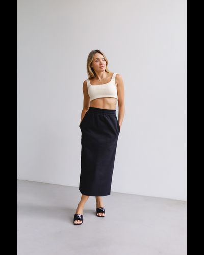 Юбка миди футер (черный)