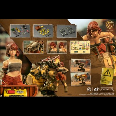 Девочка-механик с мотоциклом - Коллекционная фигурка 1/12 SCALE Fantasy Alphabet Series “M” (EA02) - FOGTOYS