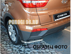 Защита заднего бампера угл.двойная короткая d60/42 для Hyundai IX 35 2010-2015