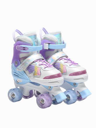 Квады детские раздвижные Banwei Butterfly Lilac (светящиеся колёса)