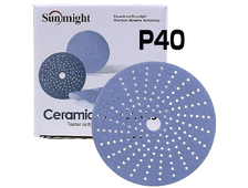 Шлифовальный круг SunMight CERAMIC L712T P40 225мм на липучке, 24 отв. арт. 78003