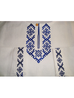 Русская вышитая рубаха из льна "Радомир"
