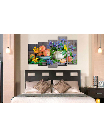 Модульная картина &quot;Персики с цветами&quot;