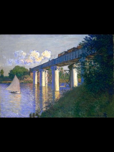 Купить греющую картину с фото репродукции Клода Моне железнодорожный мост в Аржантей 1874