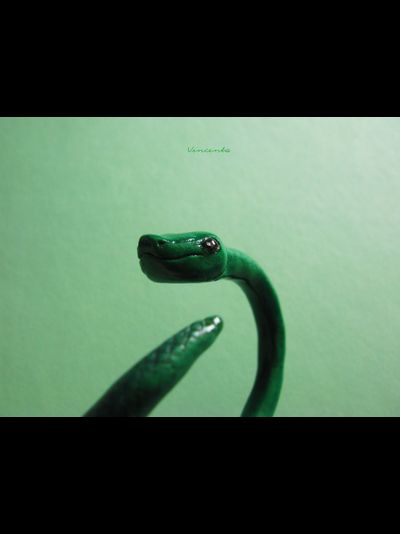 Необычный браслет в виде зелёной змеи