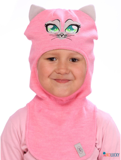 Шапка-шлем "Мур-мяу" 20201-01, цвет розовый, р. 52-54