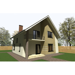 Двухэтажный дом с тремя спальнями и мансардой 142м² (S8)