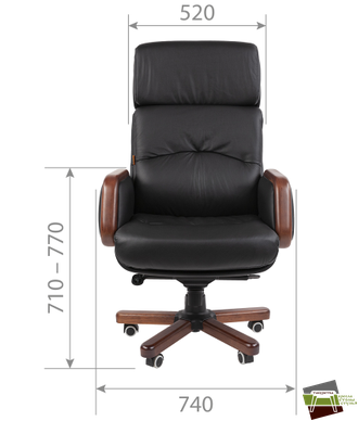 Офисное кресло Chairman 417 Россия нат.кожа/экокожа черная (мультиблок)