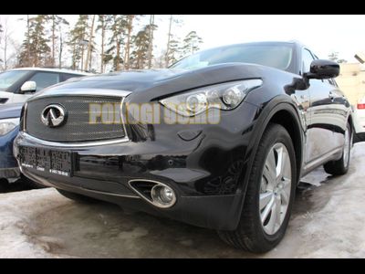 Защита радиатора Infiniti FX37 2010-2012/FXII37 2012-2013/QX70 2013- (дизель) black низ PREMIUM