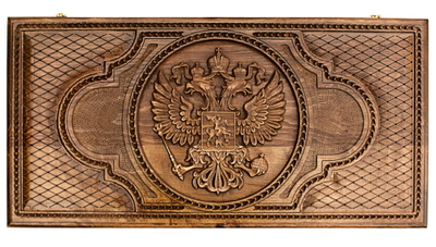 Нарды резные "Герб РФ" от мастера Давида Мхитаряна