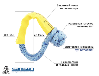 Софт-шакл AmSteel-Blue 9 мм "Double"