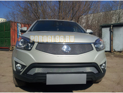 Защита радиатора Ssang Yong Actyon 2013- chrome верх