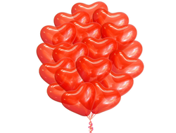Гелиевые шарики в форме сердца, 25 шт