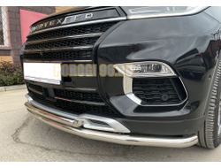 Защита переднего бампера двойная d53/42 для CheryExeed TXL 2020-
