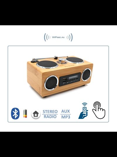 Bluetooth колонка СТЕРЕО, радио FM, с аккумулятором + пульт, для использования в помещении