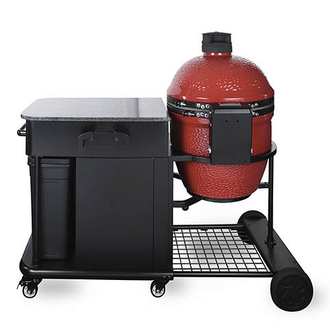 Керамический гриль KAMADO JOE CLASSIC II СО СТОЛОМ-ТЕЛЕЖКОЙ