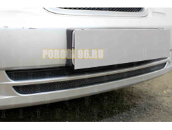 Защита радиатора Chevrolet Lacetti седан 2004-2013 (2 части) black