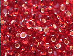 БИСЕР PRECIOSA 10/0 - 50г - 97090 ПРОЗРАЧНЫЙ С СЕРЕБРЯНОЙ ЛИНИЕЙ ВНУТРИ КРАСНЫЙ (ОГОНЁК)