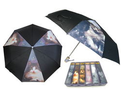 Зонт женский автоматический Кошки Pasio (сатин) , 6 видов