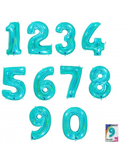 Цифра фольгированная  Тиффани голография 102 см.