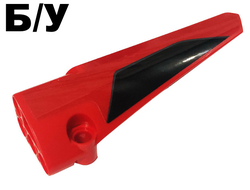 ! Б/У - Technic, Panel Fairing # 6 Long Smooth, Side B with Black Stripe Pattern Sticker - Set 42107, Red (64393pb045) - Б/У