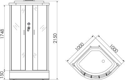 Душевая кабина ERLIT ER3510P-C3-RUS 100х100